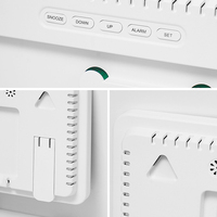 EMAF jam dinding elektronik LED, jam dinding elektronik huruf besar multifungsi, lampu kelembaban suhu Analog Digital untuk ruang tamu