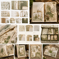 Kit de Journal Créatif Vintage Botanique en Gros pour OEM avec Autocollants, Papiers, Étiquettes en Vélin et Enveloppes