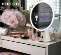 El mejor espejo de tocador inteligente con diagnóstico de piel AI, aplicación de YouTube, altavoz Bluetooth e iluminación LED para cosméticos y belleza inteligentes