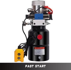 Unité hydraulique GRH avec réservoir d'huile en fonte de 6 litres, moteur 12V CC, pompe à double action, levage 4M, poignée de commande - Product Image 3