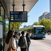 Affichage numérique LCD pour arrêt de bus extérieur, type suspendu, Android 11, 2+32G, WiFi, BT, écran d'affichage d'informations sur les transports publics