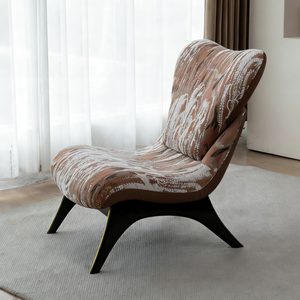 เก้าอี้พักผ่อนดีไซน์หรูหราทันสมัย หุ้มเบาะแบบ Wingback ลายโดดเด่น <span class=keywords><strong>ขา</strong></span>โลหะ - Product Image 2