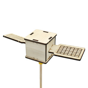 Simple Satellite 1 Model Wood <b>DIY</b> <b>Kit</b> For Kids STEM Education Science Toy Age 7-9Y Geometric Shape Manual Assembly - Product Image 3