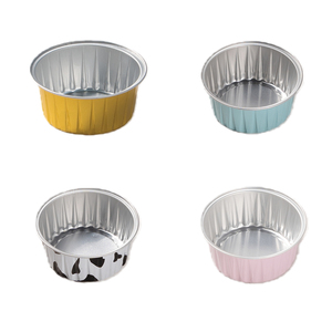 <strong>Disposable</strong> Aluminum Foil Blister Food Grade Muffin Liners Cupcake Baking <strong>Trays</strong> Plastic Lids Mini Pie Pans Souffle <strong>Dessert</strong> - Product Image 2