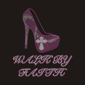 Scarpe con tacco alto rosso <span class=keywords><strong>donna</strong></span> con strass Transfer Design in ferro su fenomenali lettere motivo Hotfix - Product Image 4