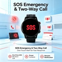 L23 4G GPS 智能手表 SOS 警报体温检测 IP67 防水防尘可穿戴式手表，适用于工厂建筑工地人员