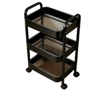 Chariot de rangement mobile en métal à plusieurs niveaux, chariot portable pour la cuisine/la salle de bain/la chambre/le maquillage