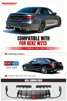 Diffuseur de pare-chocs arrière en fibre de carbone de style BS Perfiply pour Mercedes Benz Classe E W213 AMG E63S B-barbus Kit carrosserie