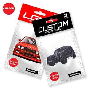 Ambientador de aire con forma de coche de lujo, ambientadores de papel colgantes con logotipo personalizado de <span class=keywords><strong>Anime</strong></span> moderno, ambientadores de coche colgantes únicos de Rosa naranja - Product Image 1