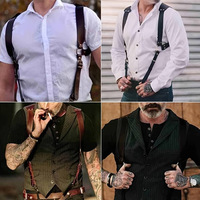 Arnés de Pecho de Cuero PU Resistente al Agua con Tirantes Ajustables, Correas de Hombro y Brazos, Cinturón Negro SM Sexy y Divertido Estilo Punk