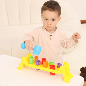 Jouet marteau éducatif Montessori en plastique Jnynke pour les tout-petits de 0 à 24 mois, certifié CE CPC, OEM ODM, banc de martelage - Product Image 2