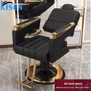 Envío Gratis, Silla de Peluquería Hidráulica Reclinable con Marco de Metal Negro, Muebles de Salón para Estilismo y Corte de Cabello, Uso en Barbería - Product Image 2