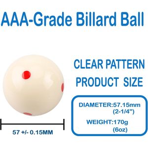 Balle de billard Sinsilvie 2-1/4 po avec étui en PU noir et 6 points rouges pour l'entraînement - Product Image 3