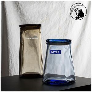 Hxglass - Recipiente de Vidrio de Estilo Europeo de Color Sólido con <span class=keywords><strong>Tapa</strong></span> Hermética para Guardar Refrigerios Frescos, Dulces, Frutos Secos, Especias y Miel - Product Image 1