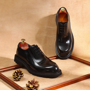 Nouvelles Bottes d'Hiver Montantes Classiques Polyvalentes Décontractées pour Hommes, Imperméables en Cuir Véritable, Rehaussantes, pour le Travail en Extérieur et le Sport - Product Image 4