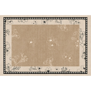 Alfombra Vintage Chic para Sala de Estar, Rectangular, Lavable, Impresión Digital, Diseño de Plantas y Flores - Product Image 5