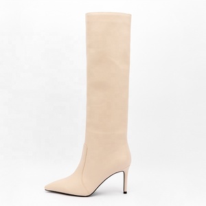 Big Size <b>Shoes</b> 47 Simple Solid Upper Pointy Toe High Heel Boots Knee High on 2022 Autumn Winter Women <b>Shoes</b> - Product Image 3