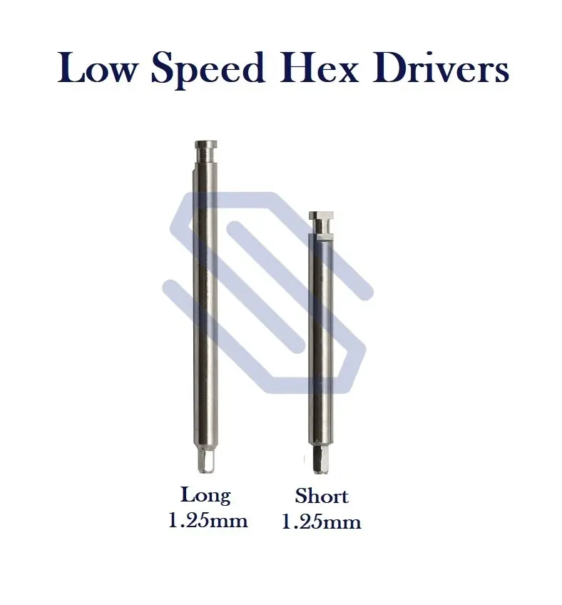 Dental Implant Low Speed Hex Driver 1.25mm Short Long Motor Mount Surgical Instrument Stainless Steel