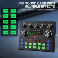 Ensemble de carte son V8S Live avec kit microphone pour équipement de podcast, enregistrement musical, diffusion en direct, DJ, appareil de discothèque
