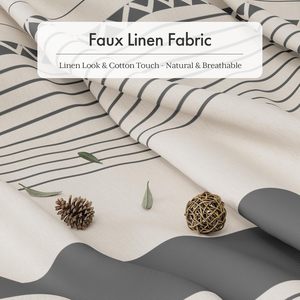 Cortina de Ducha Moderna y Minimalista con Borlas a Rayas, de Tela Imitación Lino, para Baño y Aseo - Product Image 2