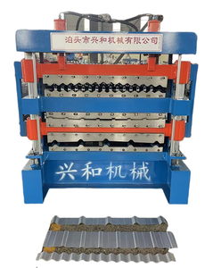 Drei schicht ige Dach walzen form maschine/trapezförmig glasierte Dach walzen form maschine Ziegel herstellungs maschinen für Keramik böden - Product Image 1