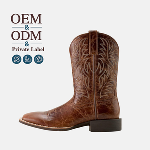 <span class=keywords><strong>Botas</strong></span> Vaqueras de Cuero Genuino para <span class=keywords><strong>Hombre</strong></span>, Estilo Mexicano, Texas, Occidental, con Bordado, <span class=keywords><strong>Punta</strong></span> <span class=keywords><strong>Cuadrada</strong></span>, Personalizadas, al por Mayor, Marca CHENO - Product Image 1