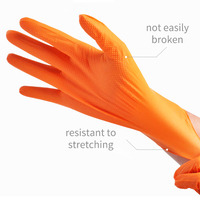 Gants en nitrile jetables de qualité industrielle, sans poudre, orange, à forte adhérence, pour la protection des mains