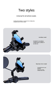 Soporte <span class=keywords><strong>de</strong></span> <span class=keywords><strong>Teléfono</strong></span> para Manillar <span class=keywords><strong>de</strong></span> Motocicleta y Bicicleta, Resistente al Agua y a los Golpes, <span class=keywords><strong>de</strong></span> Aleación <span class=keywords><strong>de</strong></span> Aluminio, Color Negro, para Navegación - Product Image 3