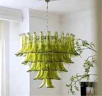 Lustre en verre Murano, design américain, sur mesure, moderne, nordique, luxueux, vintage français, vert, à fleurs, pour villa, salon, chambre, maison