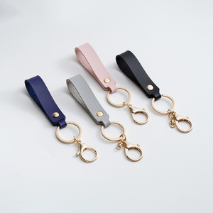 حلقة مفاتيح شديدة التحمل مع مشبك حلقة حزام حامل مفاتيح معدني وعلامات سلسلة مفاتيح جلدية فارغة طقم حلقة مفاتيح ذهبية - Product Image 3