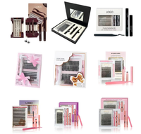 Großhandel Private Label Benutzerdefiniertes Logo Schwarz Weiß Rosa Roségold Mode Wimpernmagnete Geschenkpapier-Kartenverpackungsboxen mit Spiegel