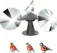 Répulsif à oiseaux rotatif réfléchissant avec base en plastique, dispositif de répulsion des oiseaux pour l'extérieur, pour le jardinage