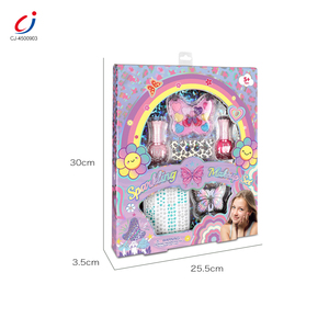 Chengji Beauty Fashion Toys Diy Juego de simulación Pink Girl Game Nail Make up <span class=keywords><strong>Kit</strong></span> Caja de juguetes cosméticos - Product Image 5