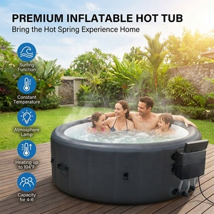 Vente en gros usine : Spa <span class=keywords><strong>gonflable</strong></span> 6 personnes 196x71cm, portable pour extérieur, avec LED d'ambiance et bain à remous massant à bulles - Product Image 1