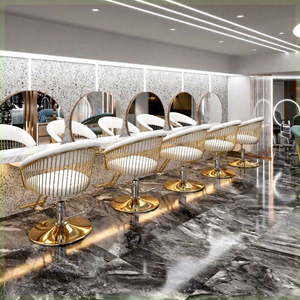 Chaise de <span class=keywords><strong>salon</strong></span> de coiffure pour célébrités d'Internet, très vendue, en métal, inclinable, mobilier commercial pour la coupe de cheveux - Product Image 1