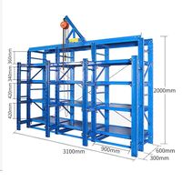 Système de rayonnage en entrepôt Support de moule semi-ouvert 3 couches avec tiroirs en acier robuste Support de stockage en acier