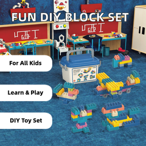 Vui vẻ & giáo dục Khối xây dựng bộ đồ chơi cho trẻ em DIY khối Nhựa trong hộp màu giá thấp - Product Image 2
