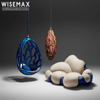 WISEMAX FURNITURE Fauteuil berceau en fibre de verre de luxe léger pour la maternelle, design unique en forme d'œuf, balançoire de loisirs à domicile