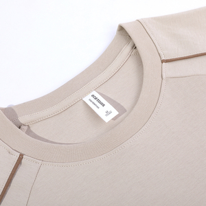 Streetwear avec logo personnalisé T-shirt épais en coton vierge imprimé T-shirt épais vierge à épaules tombantes - Product Image 2
