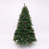 Sapin de Noël SHUANGYUAN en aiguilles de pin PET couleur or champagne avec paillettes or champagne, sapin de Noël écologique à branches croisées