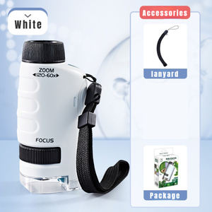 顕微鏡科学キットセット STEM 3 1 子供向け早期教育玩具 ミニポケットハンドヘルド フラッシング 60-120X プラスチック 屋外探検 - Product Image 5