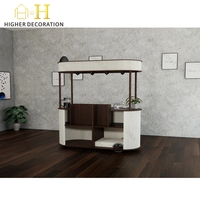 Kiosque à café mobile de style élégant Design Bois Métal Comptoir de café Led Spot Light pour kiosque à café dans le centre commercial