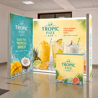 Système d'affichage commercial SEG LED Light Box, toile de fond modulaire pour exposition avec comptoir d'accueil lumineux