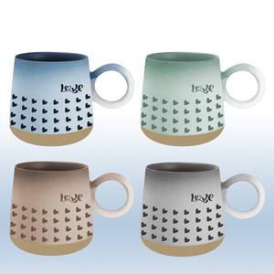 แก้วเซรามิกคุณภาพสูงทันสมัยแบบเรียบง่าย สีพื้นพร้อมลวดลายตัวอักษร เหมาะสำหรับเป็นของขวัญทางธุรกิจ - Product Image 2