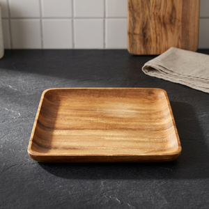 B.S INTERNATIONAL Eco Friendly Handmade Disposable Wooden Serving Plate Square Shape Dessert <b>Brownie</b> Dish Lightweight Household - Product Image 1