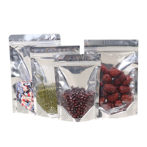 Sac d'emballage à fermeture éclair autoportant en VMPET transparent à l'avant et à l'arrière, très vendu, pour céréales diverses - Product Image 3