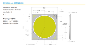 สำหรับ CXB3590 LED ชุดวงจรรวมแบบ COB ติดตั้งบนพื้นผิว 36V 3600mA 72V 1800mA กำลังไฟสูงสุด 136W 2700K 3000K 3500K 4000K 5000K 5700K - Product Image 6