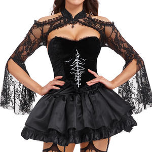 Conjunto de Encaje Estilo Gótico Dulce y Atractivo, Perfecto para <span class=keywords><strong>Halloween</strong></span>, Vestido Sexy de Carnaval, Disfraz de Viuda Negra, Vestido de Fiesta para Mujer - Product Image 2