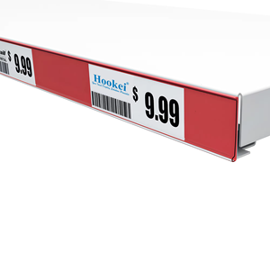 Custom Length Clear Plastic Price Rail Data <b>Strip</b> Self-Adhesive Scanner Tag Holder for Convenience Store Shelves - Product Image 3