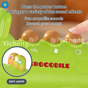 Jouet <span class=keywords><strong>trompette</strong></span> musicale mignon en forme <span class=keywords><strong>de</strong></span> crocodile pour tout-petits, corne musicale avec lumière et son, jouets éducatifs pour le développement <span class=keywords><strong>de</strong></span> la parole - Product Image 2